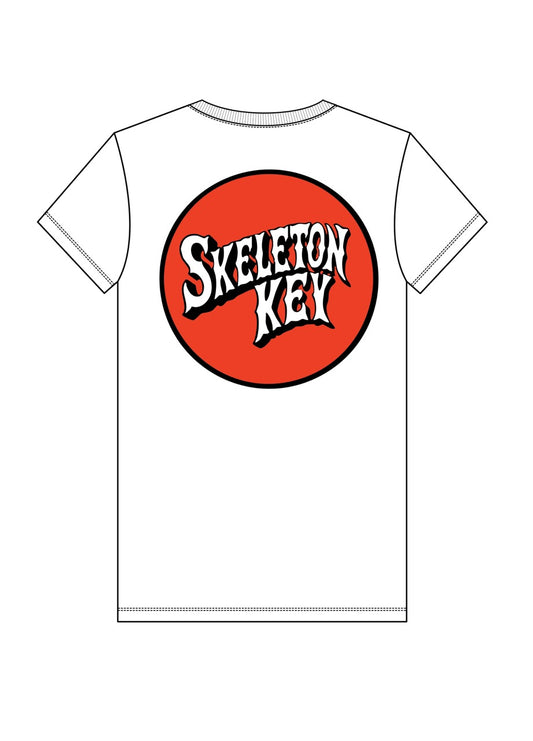 Skeleton Key Red/Black Dot White Tee